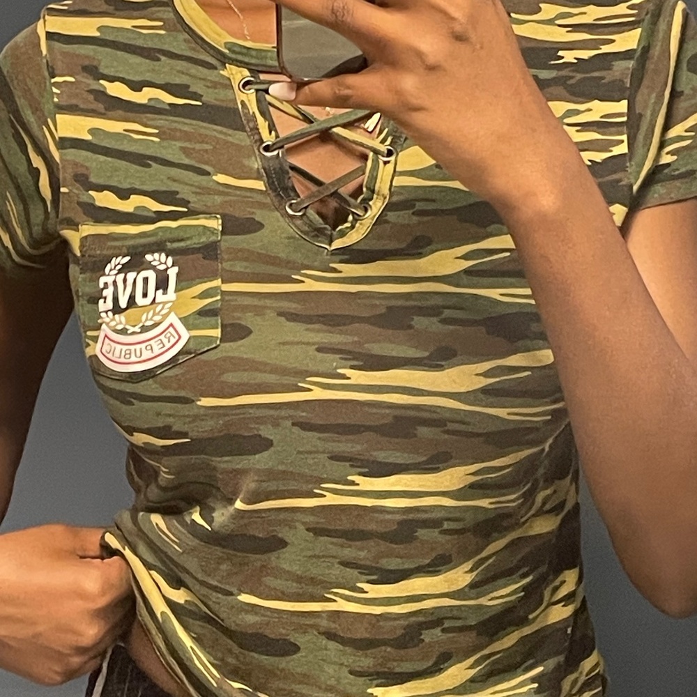 green camouflage t-shirt